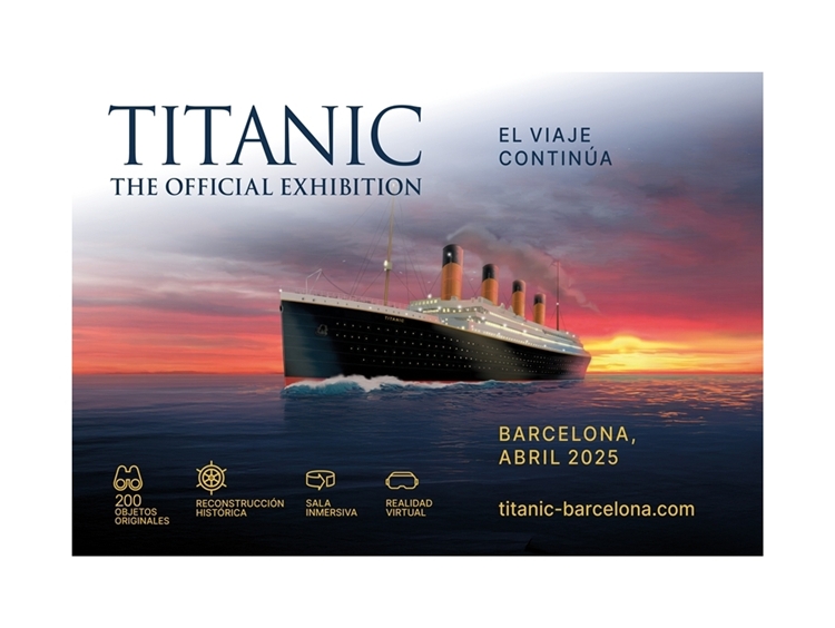 Cartel de la exposición del Titanic en Barcelona